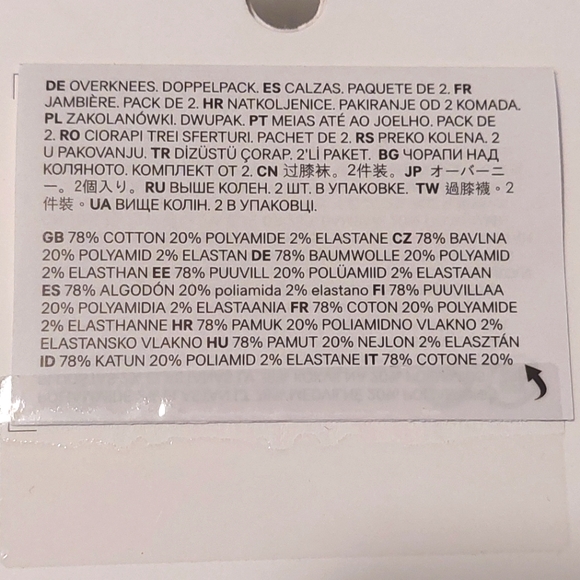 H&M Women's 2 Pack Black Over Knee Socks NWT Size 5.5-7 - Picture 3 of 4